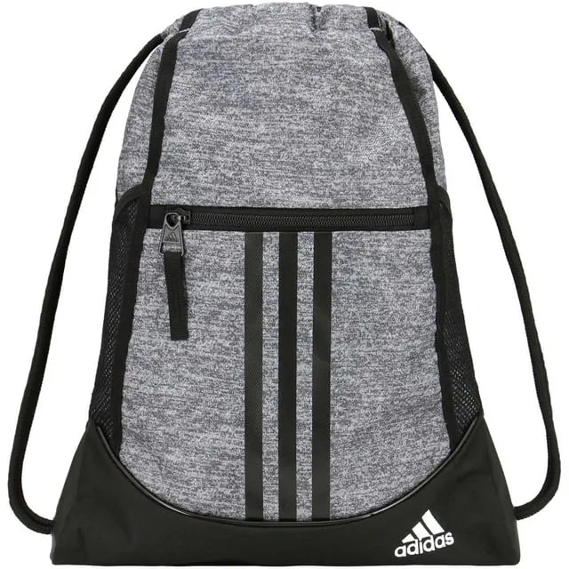 adidas Alliance II Sackpack, Jersey Onix Grey/Black/White, One Sizeadidas Alliance II Sackpack, Jersey Onix Grey/Black/White, One Size