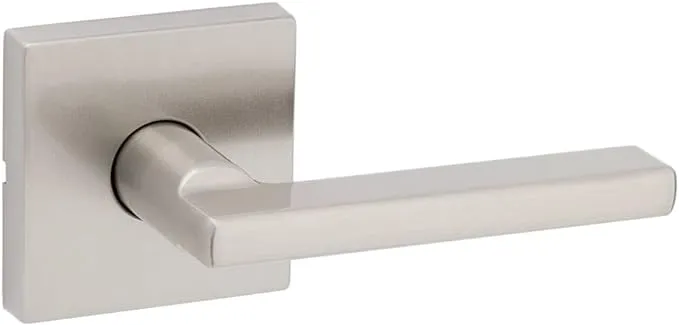 Kwikset Halifax Lever with Square Rose Privacy / Satin Nickel