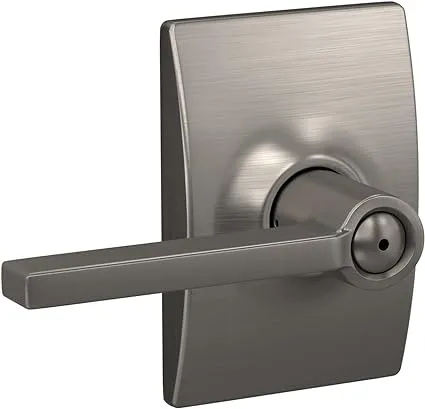 Latitude Privacy Door Lever Set with Decorative Century Trim