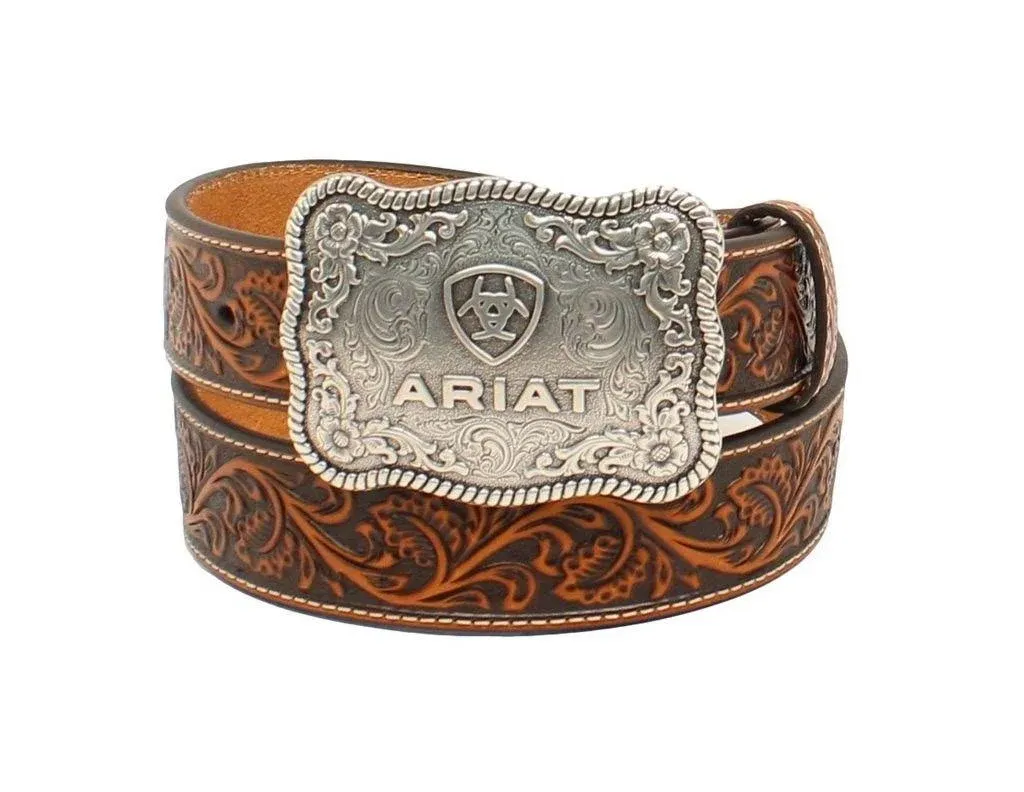 Ariat Men's Straight Floral Buckle Belt