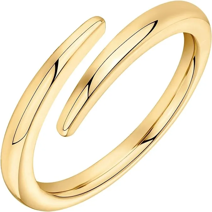 PAVOI 14K Gold Plated Open Twist Eternity Band for Women