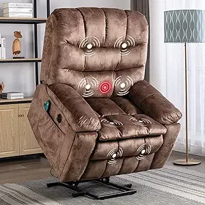 Large Power Lift Recliner Chairs with Massage and Heat for Elderly Big People...