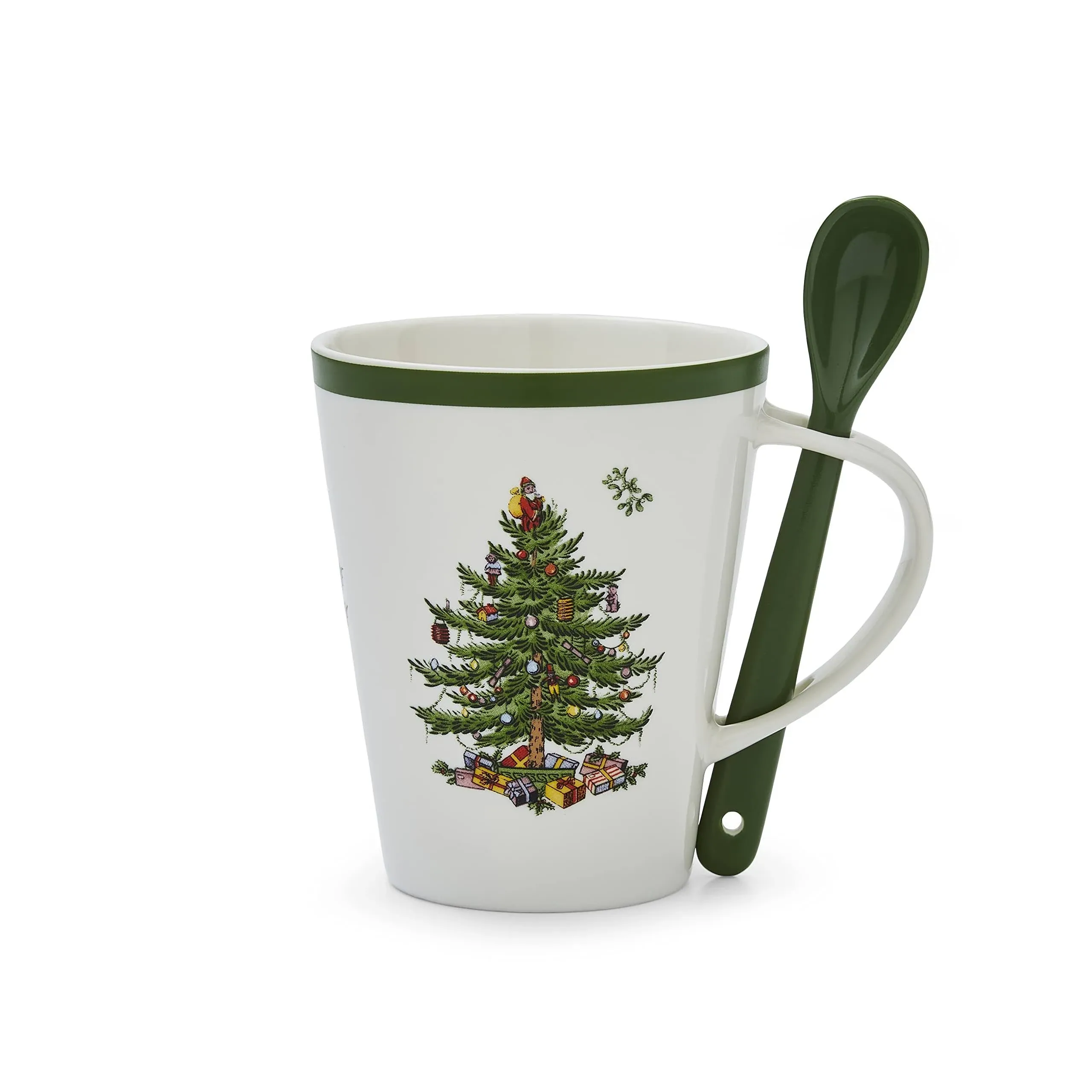 Spode Christmas Tree Collection Mug and Spoon Set, 14-Ounce , Made of Porcelain