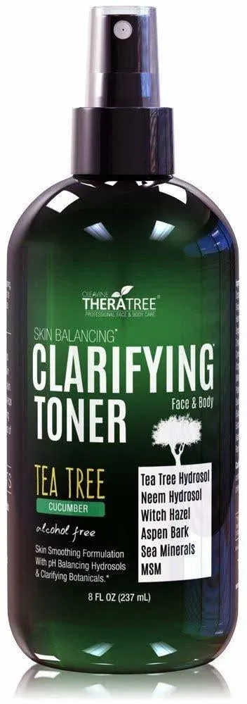 Clarifying Toner with MSM, Tea Tree & Neem Hydrosol, Complexion Control for Face