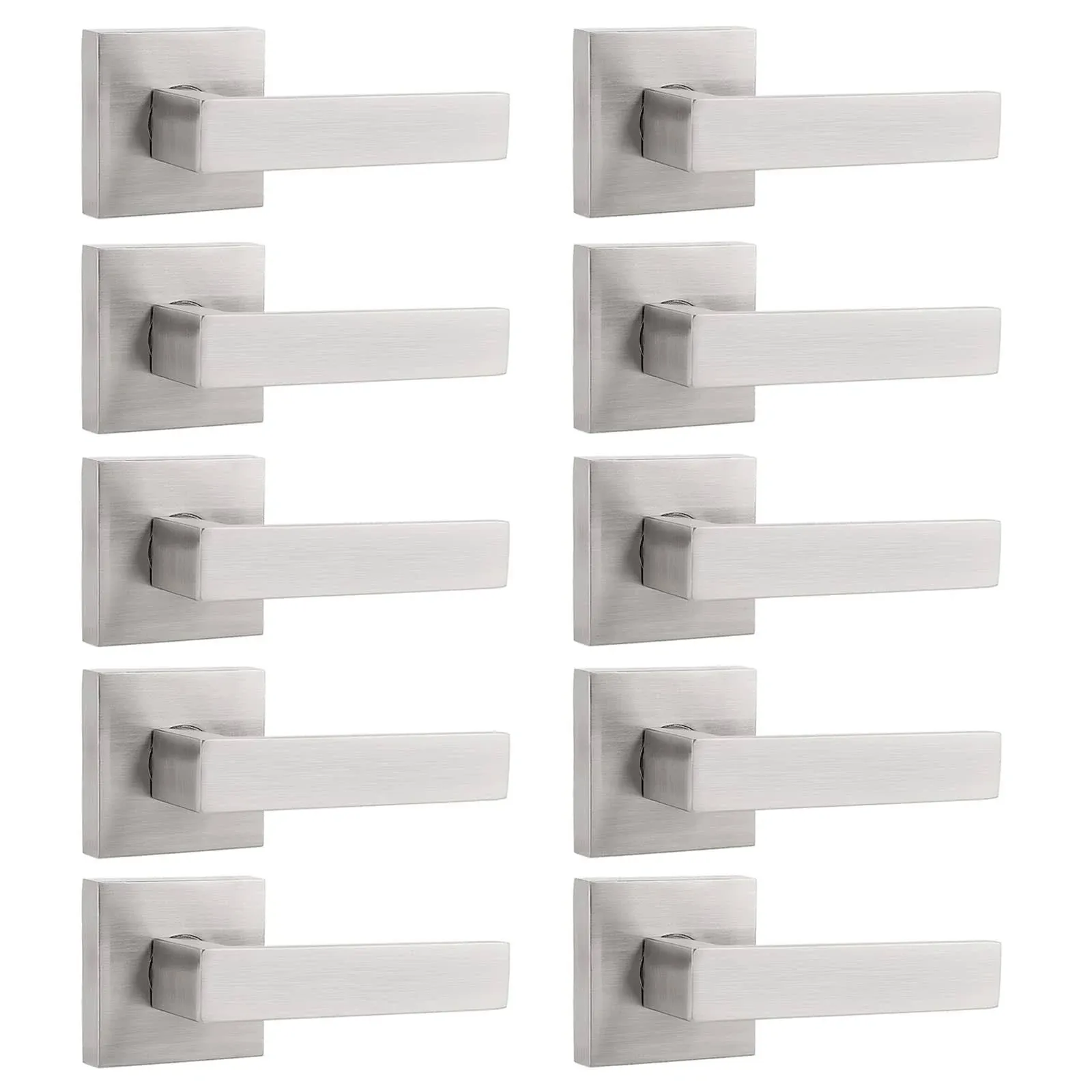 10 Pack Door Handles In Satin Nickel Half Dummy Levers Nonturning Function Door 