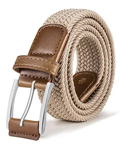 Stretch Belt Men,Mens Gift Woven Braided Web Belt 1 3/8 for Golf Casual Pants...