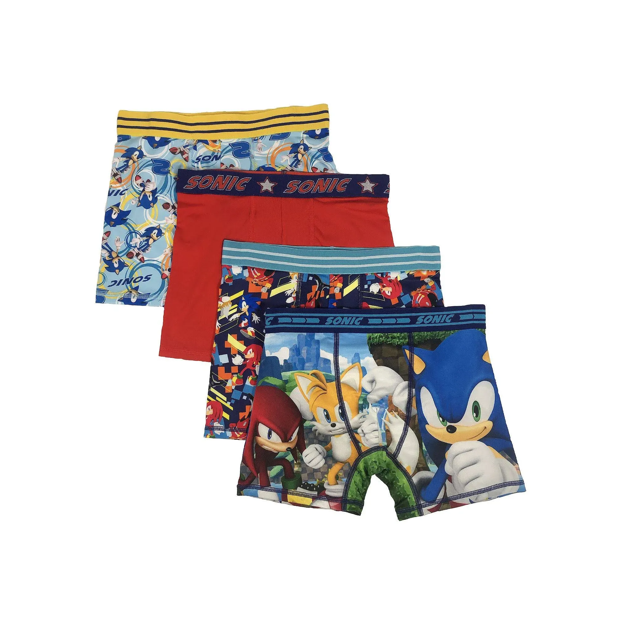 Sonic the Hedgehog Boys' 4-Pack Athletic Boxer Briefs