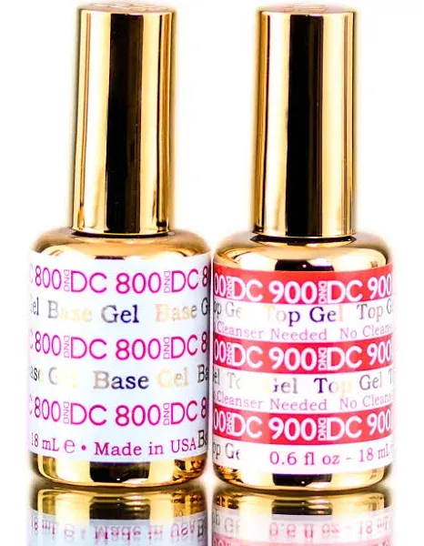 DND DC 800 Base Gel & 900 Top Gel (No Cleanser Needed) Duo Set, Soak Off Gel All in One Base & Top Coat Kit for Daisy Nails - Top 900 / Base 800