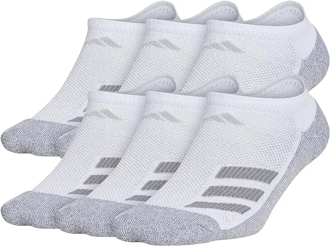 adidas Kids-Boy's/Girl's Cushioned Angle Stripe No Show Socks (6-Pair)