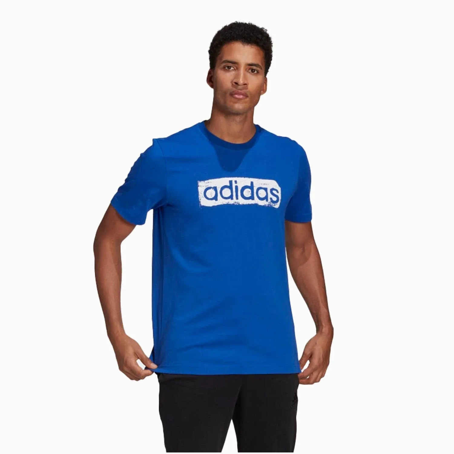 adidas MEN'S LOGO BOX TEE SHIRT ROYAL BLUE/WHITE GL2876  | eBay