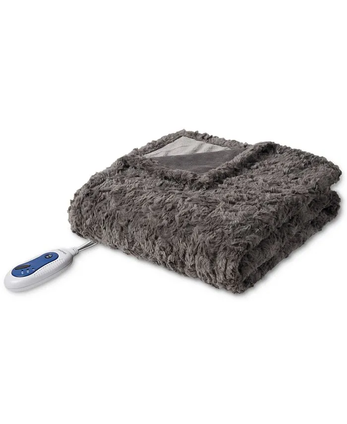 Zuri Electric Faux-Fur Throw, 50" x  70"