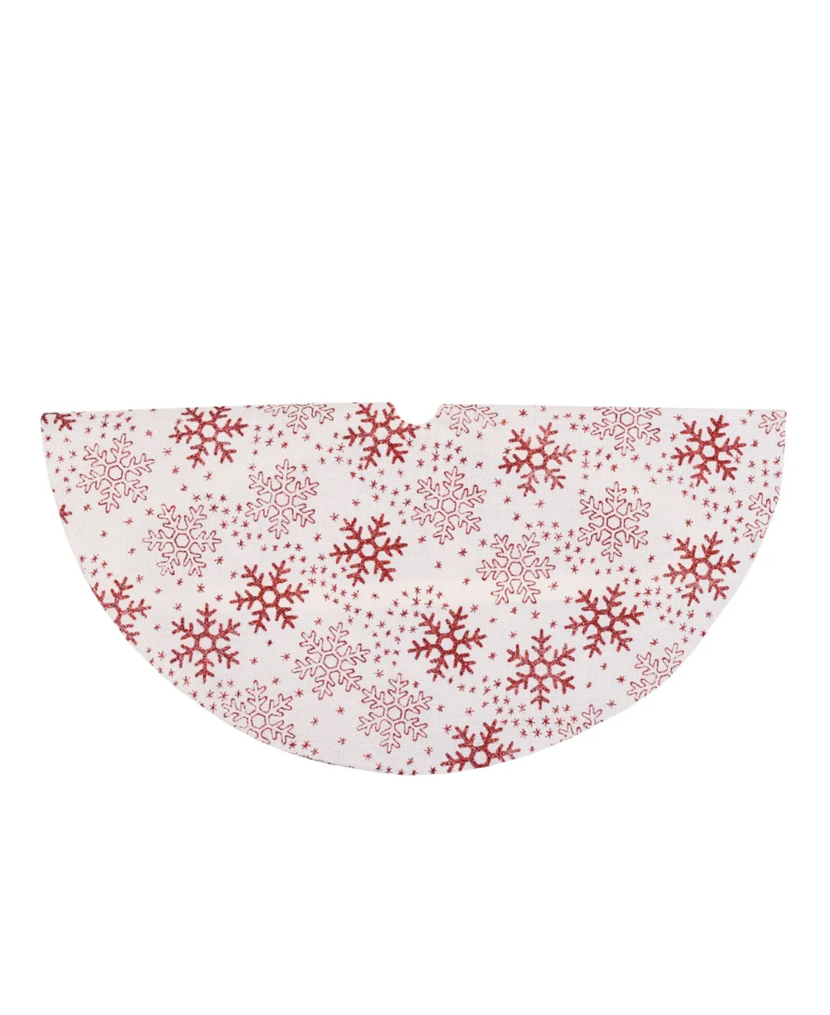 Northlight 20" Red and White Glitter Snowflake Mini Christmas Tree Skirt