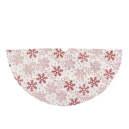 Northlight 20 White and Red Glitter Snowflake Mini Burlap Christmas Tree Skirt