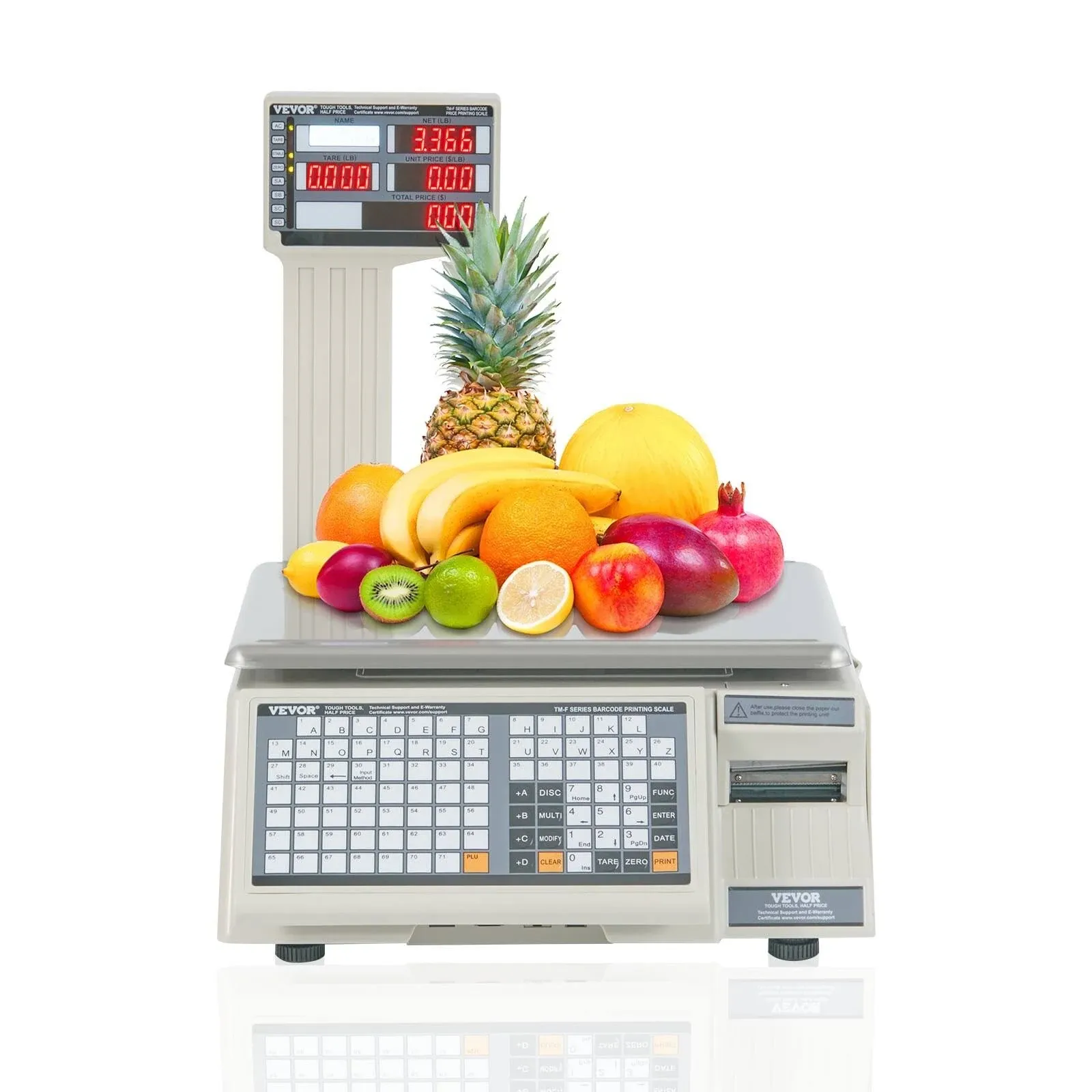 VEVOR LCD & LED Electronic Price Computing Scale 66 lb Digital Deli Weight Scales DZJJC66BCDDBUKCUVV1