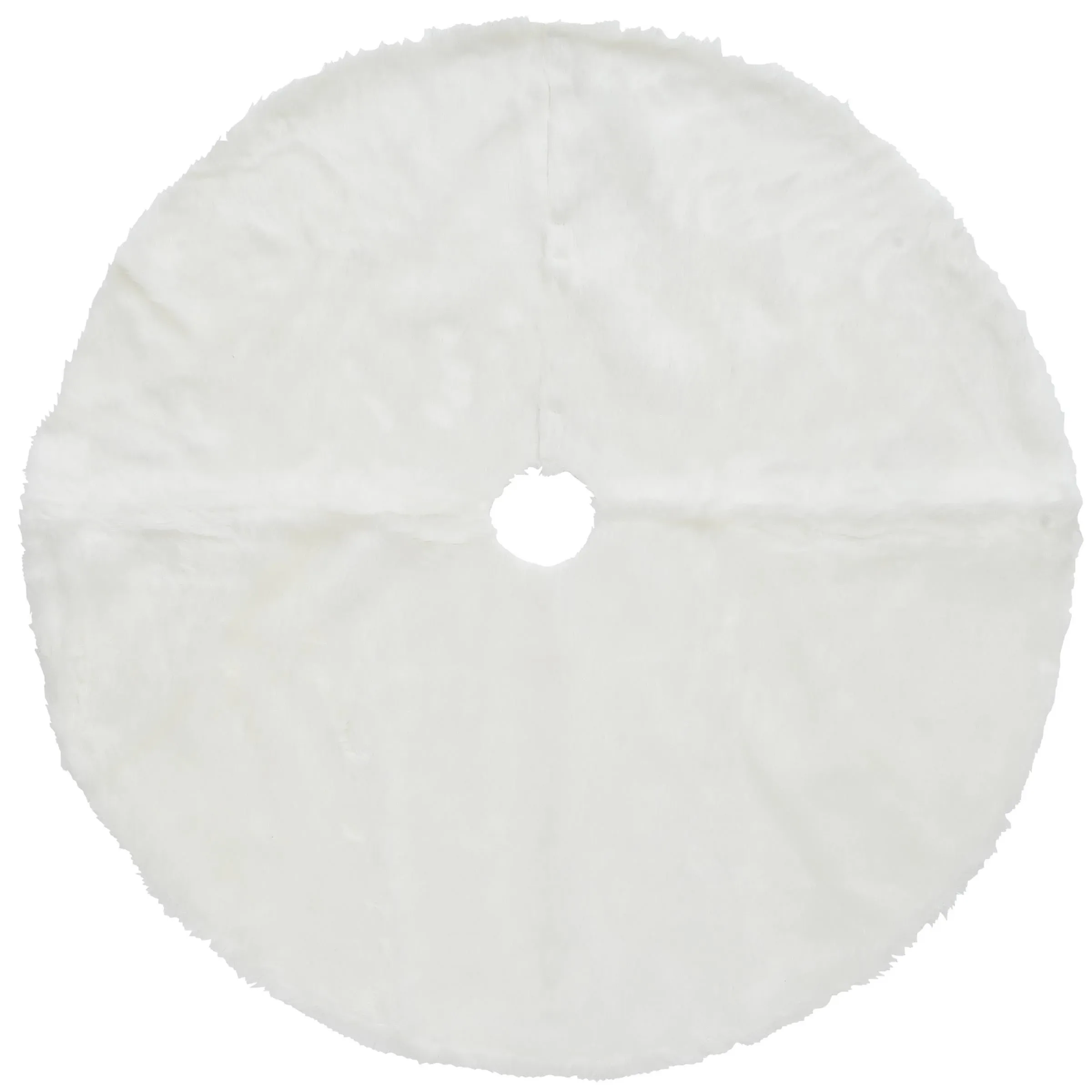 National Tree Company White Faux Fur Christmas Tree Skirt