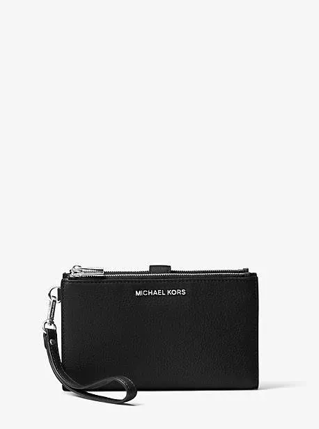 Michael Kors Adele Double-Zip Leather Phone Wristlet