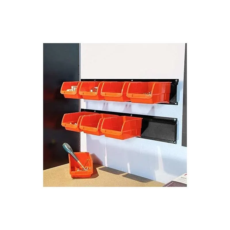 Wall Mounted Storage Bins Wall Storage Bins Parts Rack 10 Bins&amp;3 Rails Wall M...