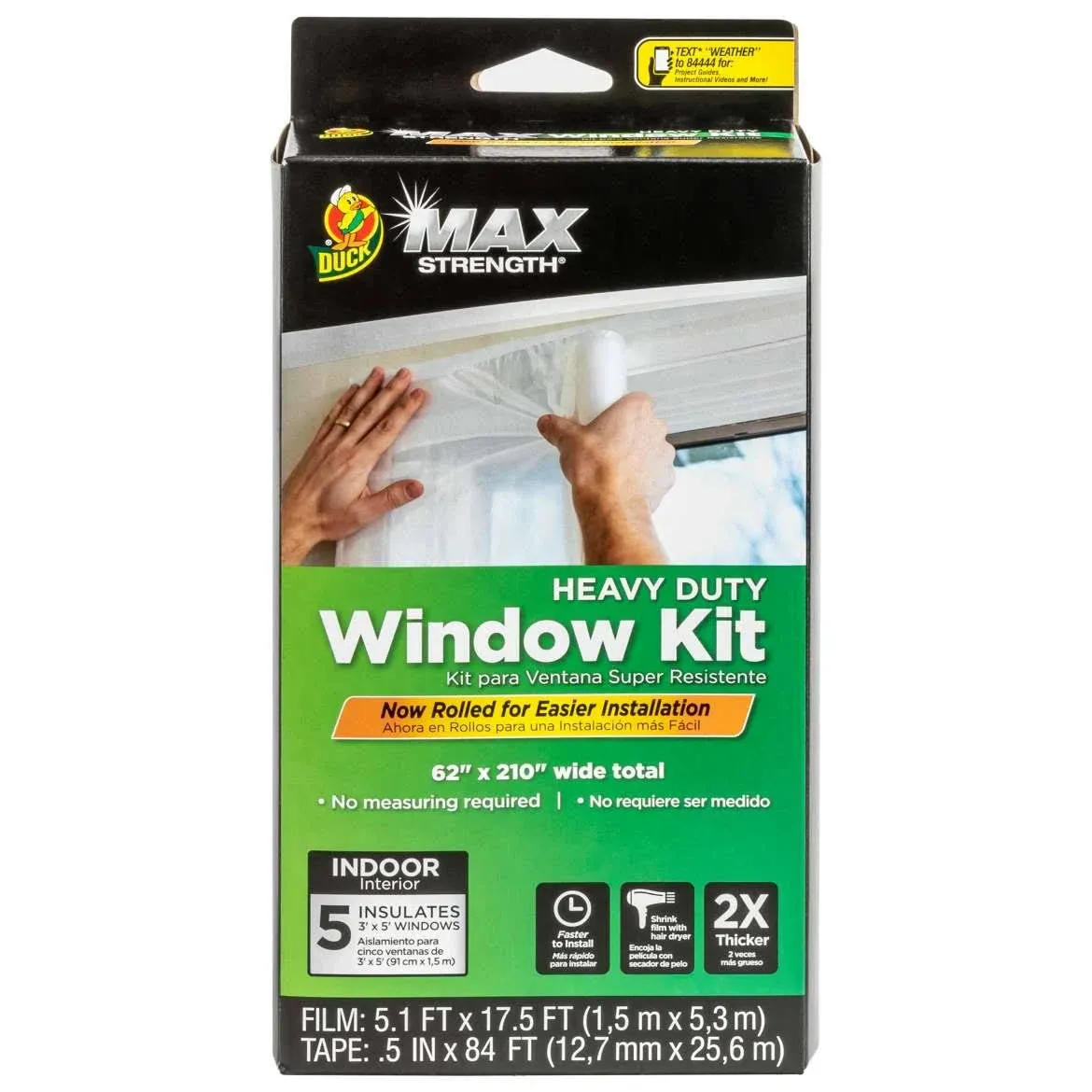 Duck MAX Strength Window Insulation Kit Winter Window Seal Kit Fits Patio Doors & Large Windows