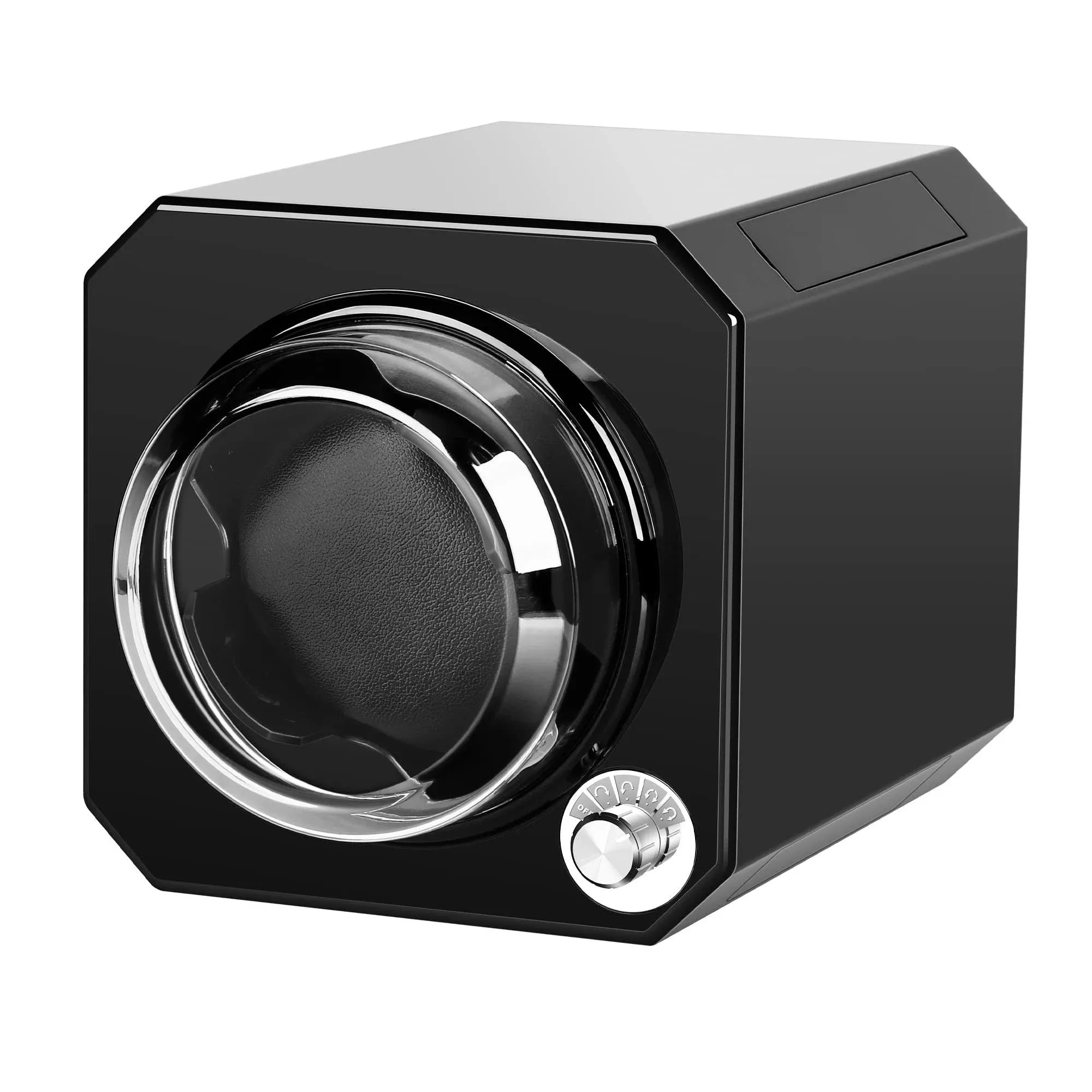 Single Watch Winder for Automatic Watches, Watch Winder in Black Shell with H...