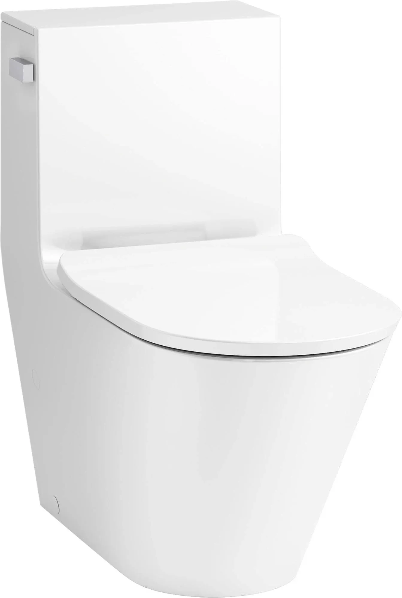 KOHLER 22378-0 Brazn One-Piece Compact Elongated Toilet with Skirted Trapway, Dual-Flush 0.8 or 1.28 GPF, White