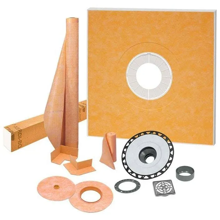 Kerdi-Shower-Kit, 48 inch x 48 inch / ABS Stn Steel