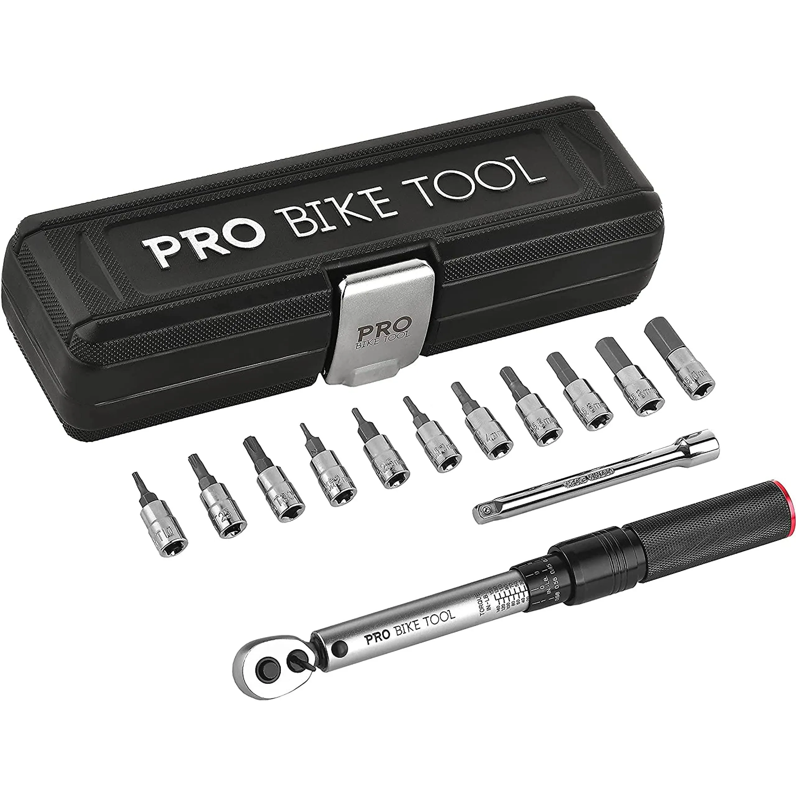 PRO BIKE TOOL 1/4 Inch Drive Click Bike Torque Wrench Set – 2 to 20 Nm