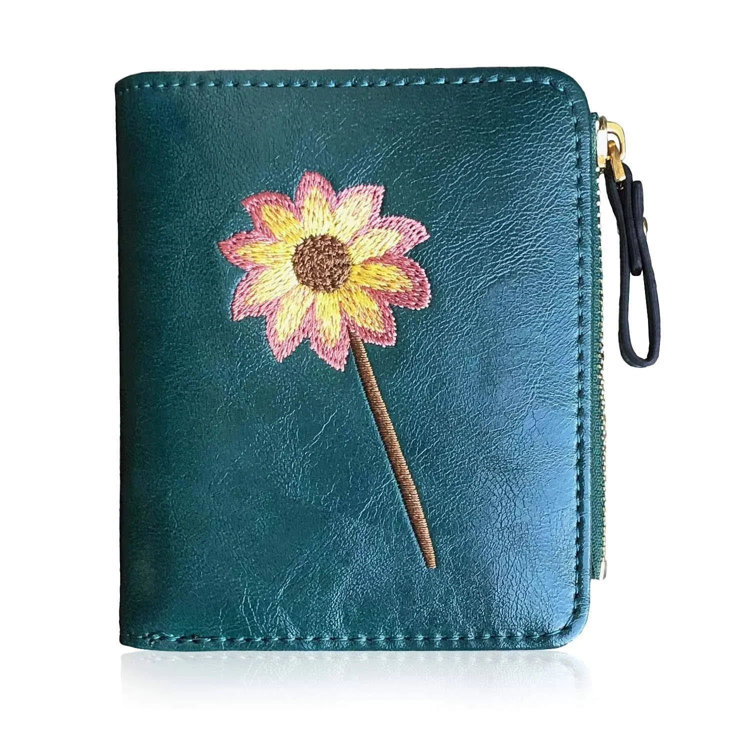 PU Leather Small Bifold Girls Wallets ,Cute Mini Zipper Coin Card With Gift Bag