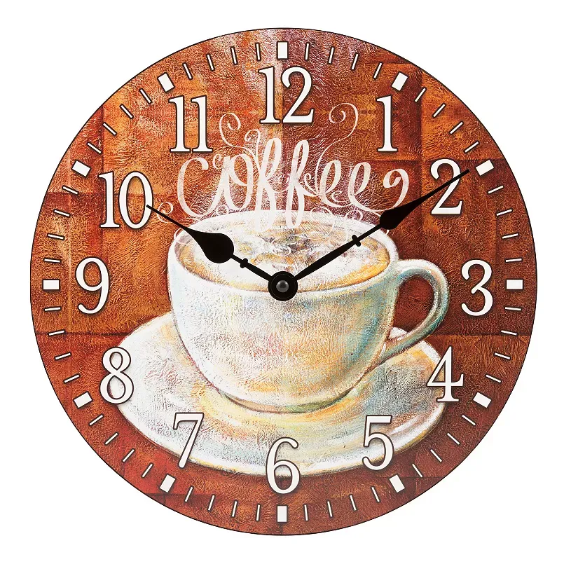 La Crosse Technology 12-in. Round Coffee Décor Analog Quartz Wall Clock