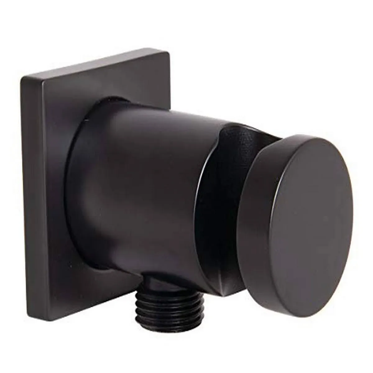 Vector Wall-Mount Supply Ell and Hand Shower Holder in Matte Black