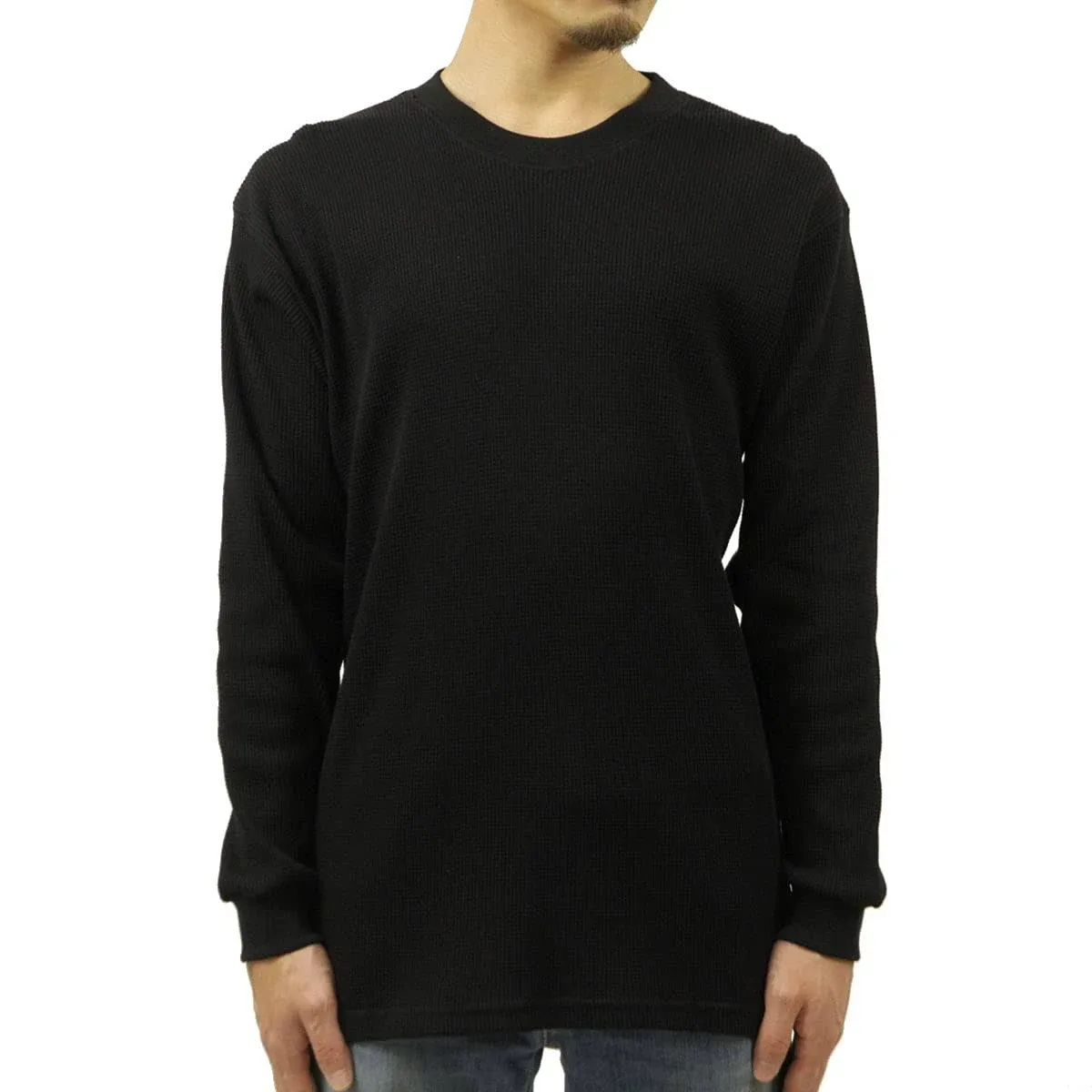 Pro Club Men's Heavyweight Cotton Long Sleeve Thermal Top, Large, Black