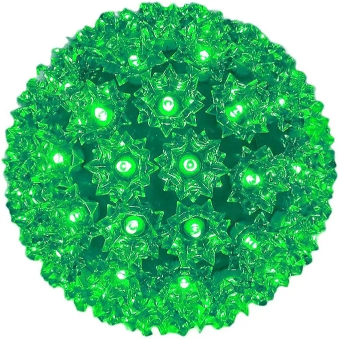 Novelty Lights 100 Light Outdoor Christmas LED Starlight Sphere, Green, 7.5" Diameter