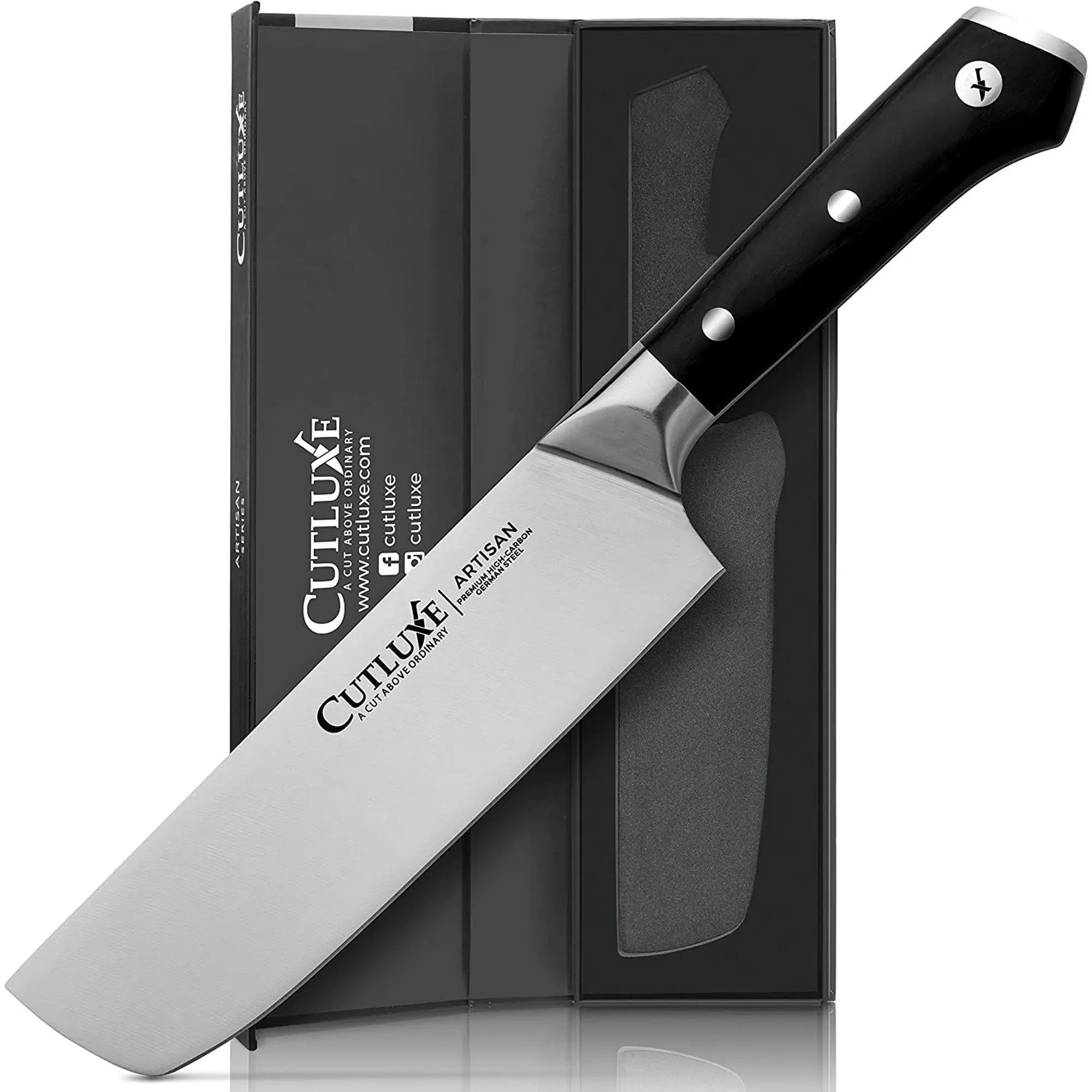 Cutluxe Nakiri Knife – 7" Japanese Knife, Vegetable Chef Knife for Chopping ...