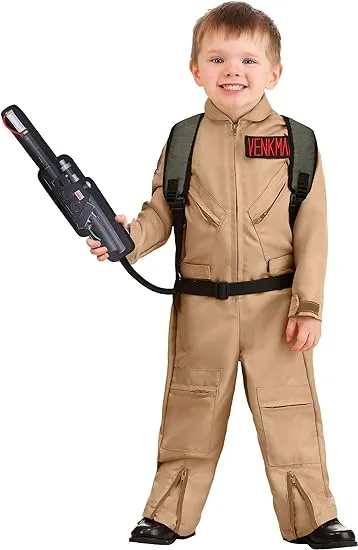 Ghostbusters Costume with Proton Pack Accessory for Toddlers, Ghostbusters Jumpsuit, Ghost Hunter for Halloween