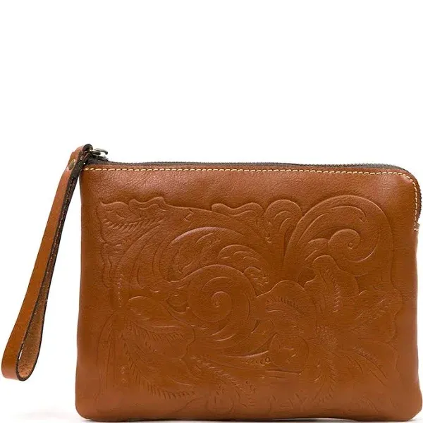 NWT Tooled leather clutch