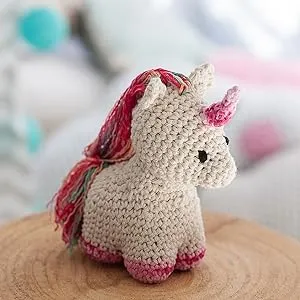 Hoooked Unicorn Nora Yarn Kit W/Eco Brabante Yarn-Off White