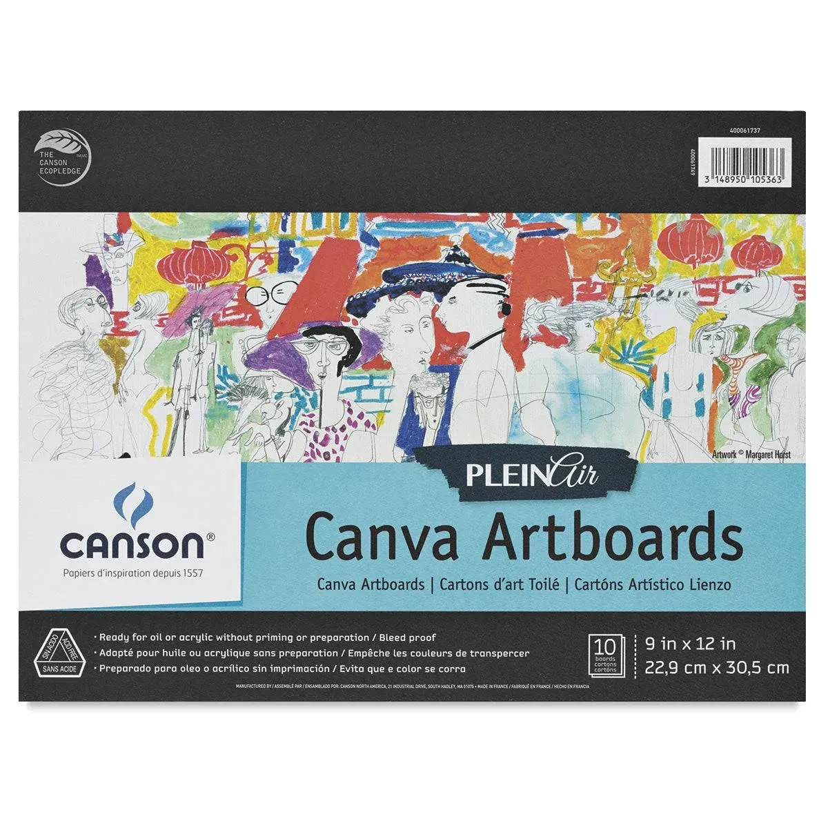 Canson C400061737 9 x 12 in. Plein Air Canva Paper Artboard Pad