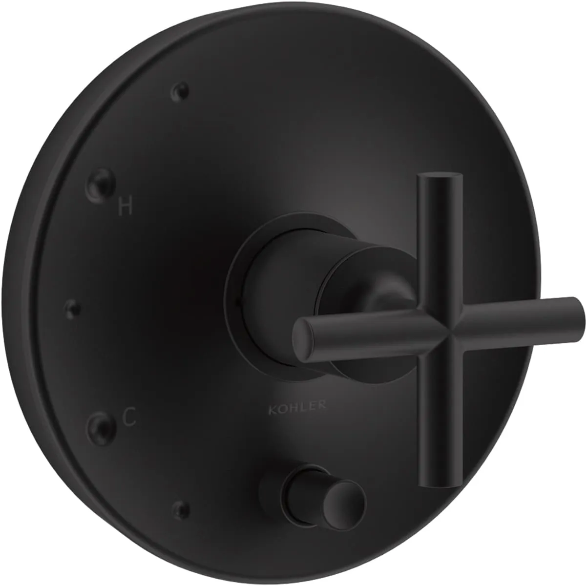 KOHLER Matte Black 1-Handle Cross Shower Faucet Handle