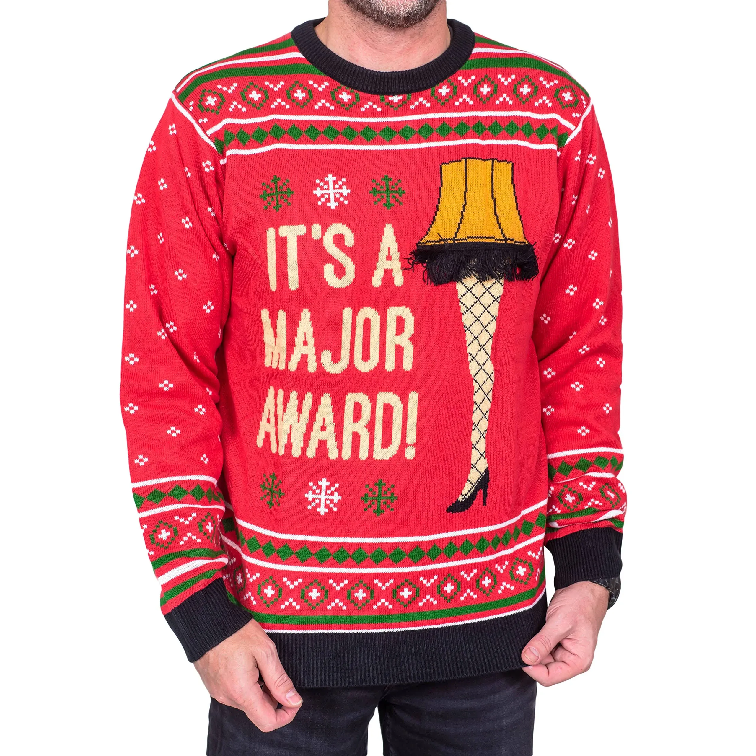 It's Major Award Leg Lamp Red Ugly Christmas Sweater