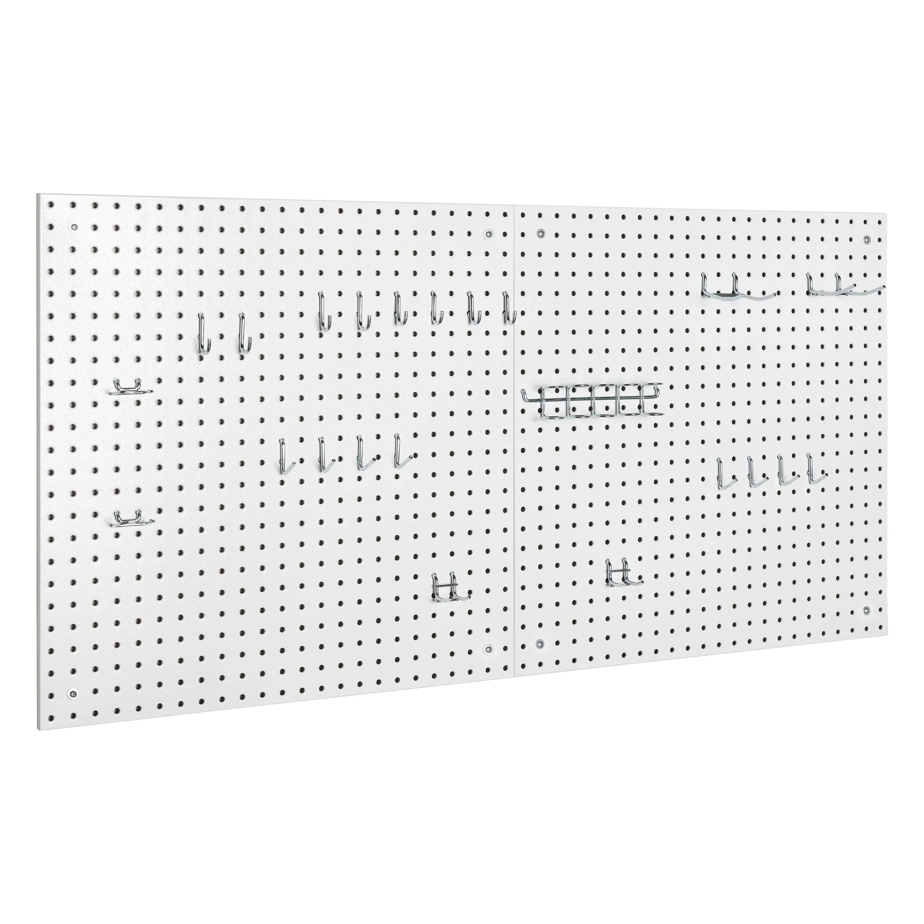 Seville Classics UltraHD 2-Piece Pegboard Set w/ 23 Piece Hook Assortment, 24 ...