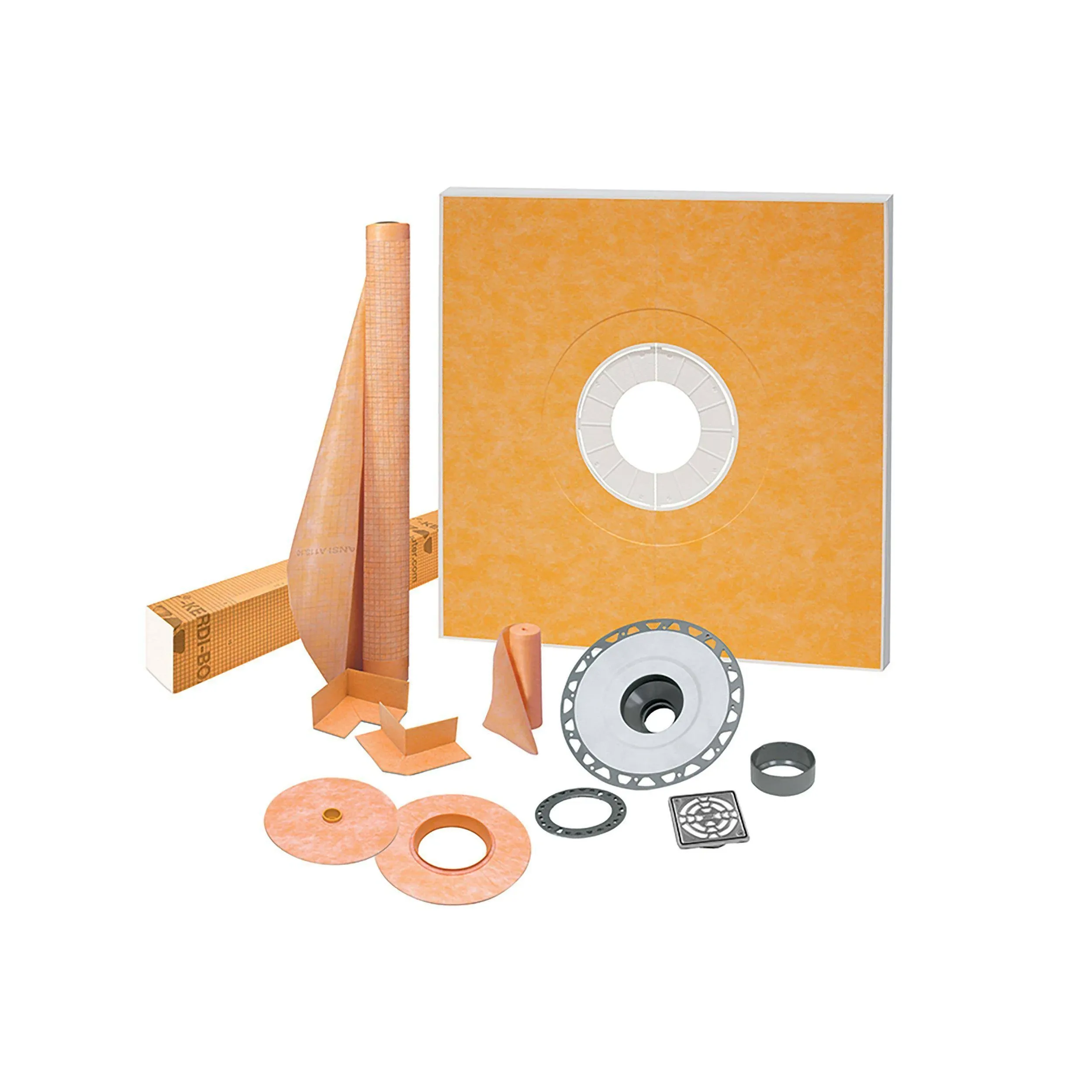 Kerdi-Shower-Kit 48 inch x 48 inch / PVC Stn Steel