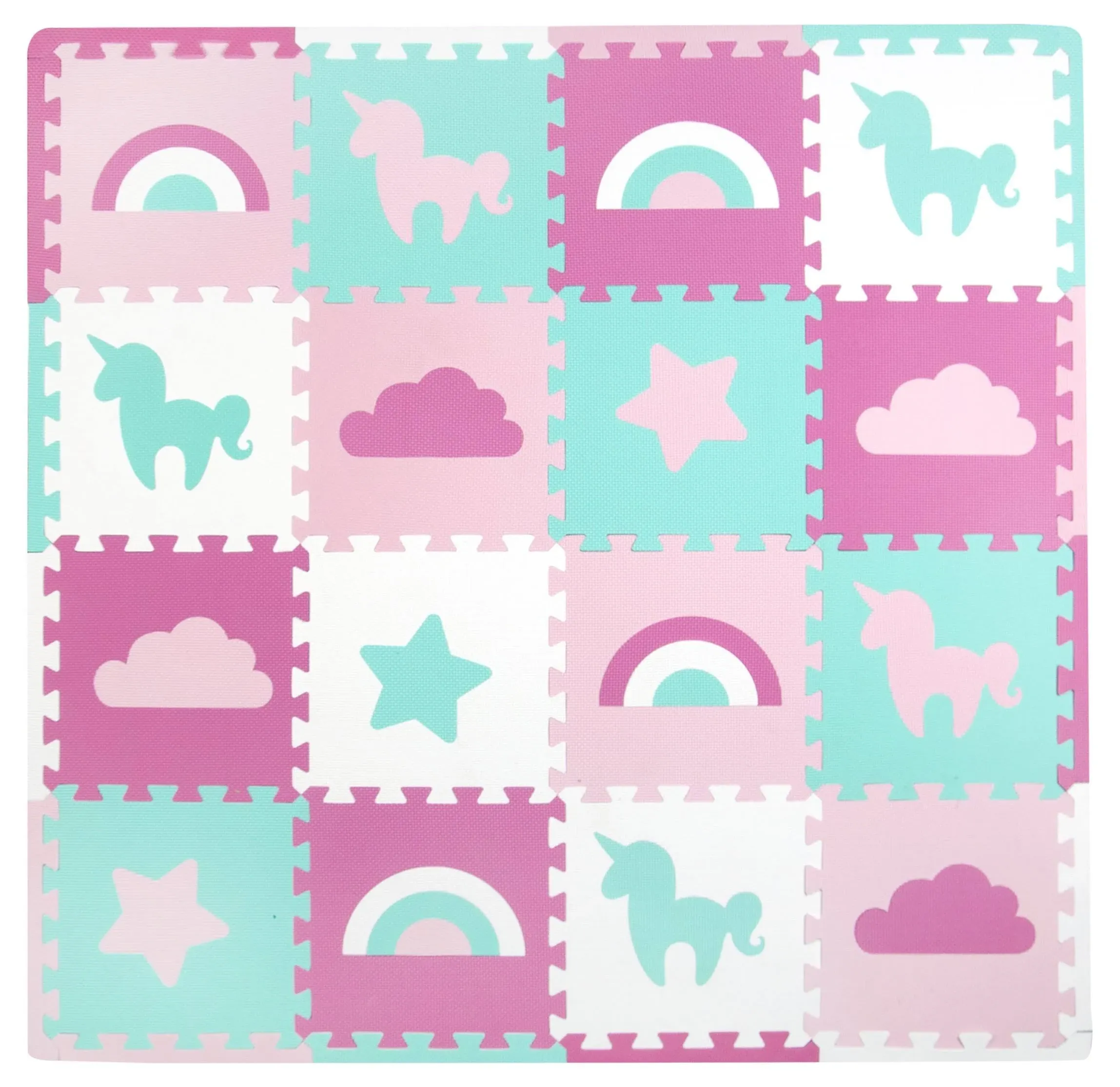 Tadpoles Soft Foam Playmat Set 16pc Unicorns & Rainbows