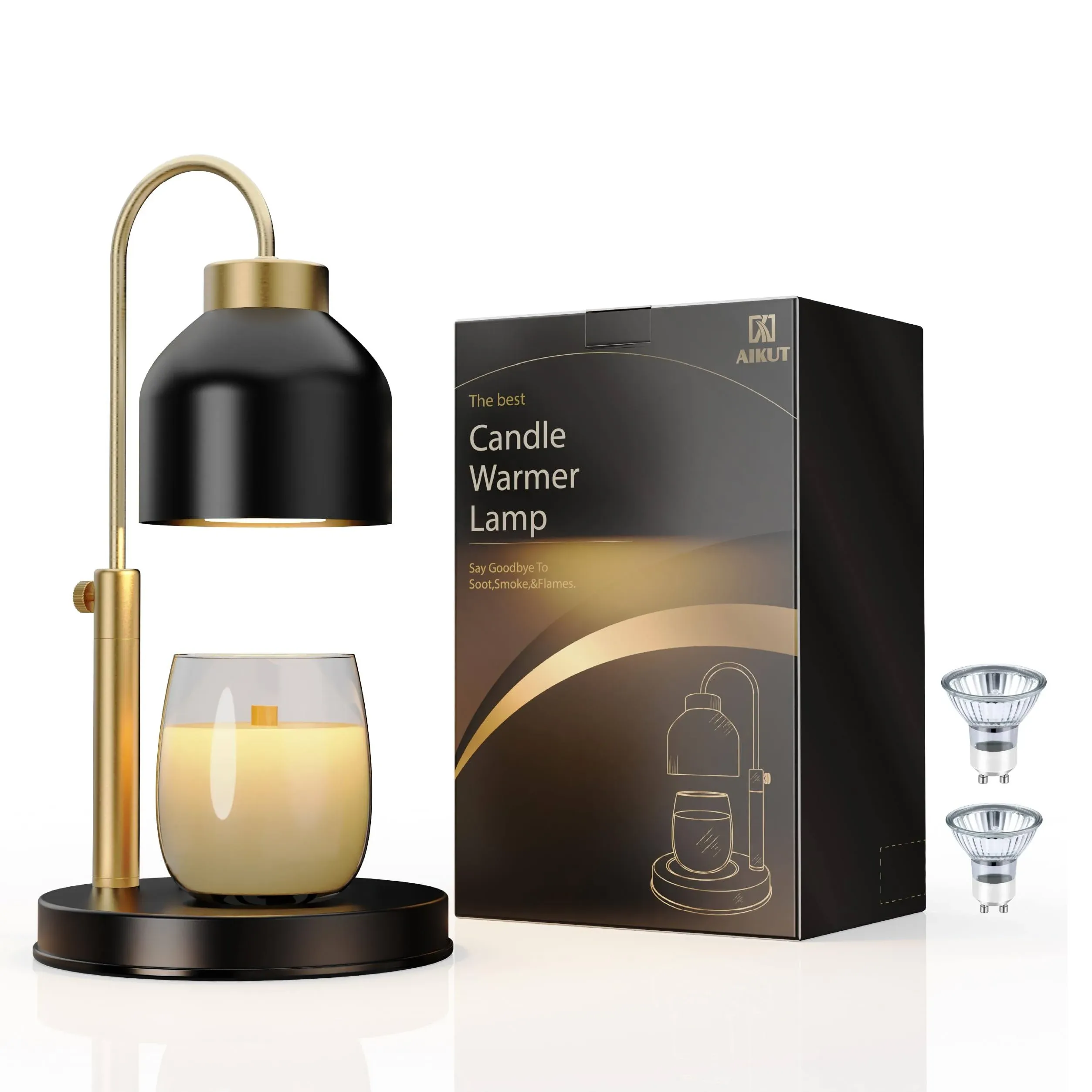 AIKUT Candle Warmer Lamp, with 2 Bulbs,Timer & Dimmer,Height Adjustable Electric ...