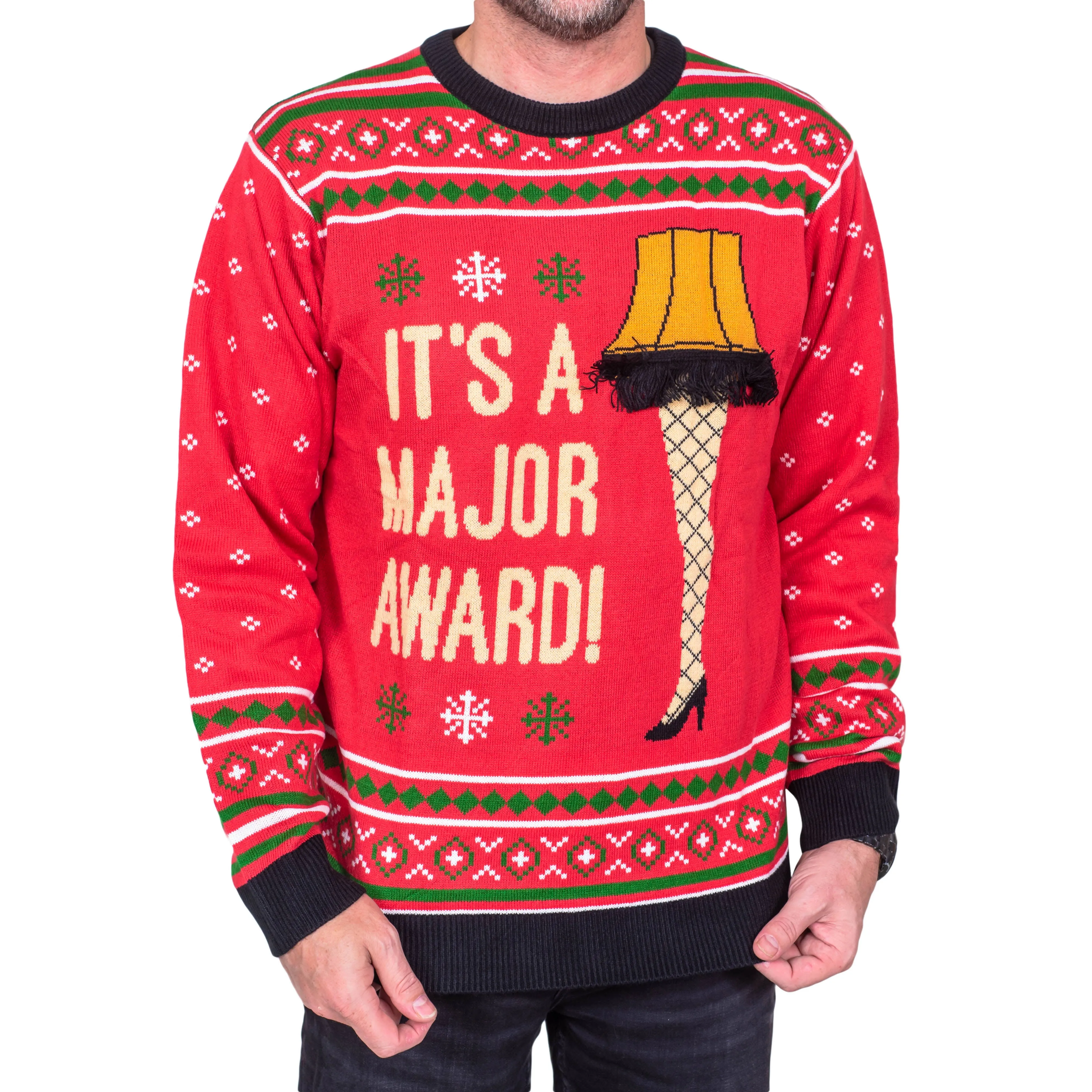 Adult Unisex Christmas Story Movie &#034;It&#039;s A Major Award&#034; Ugly Christmas Sweater