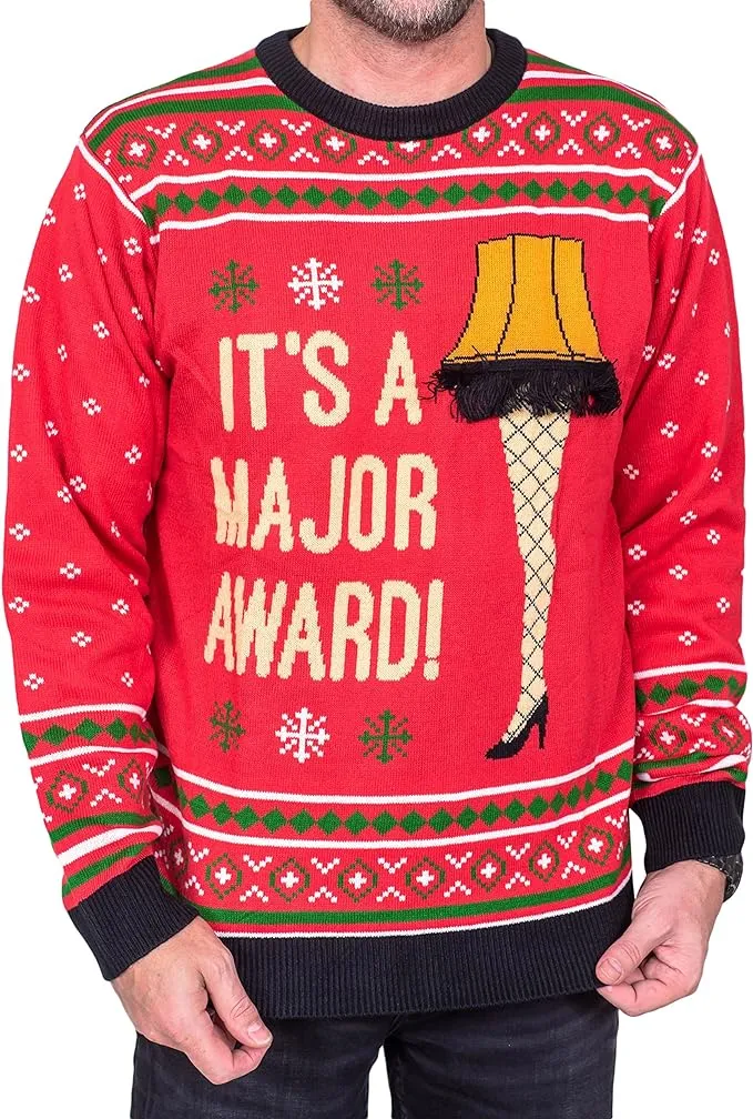 It's Major Award Leg Lamp Red Ugly Christmas Sweater