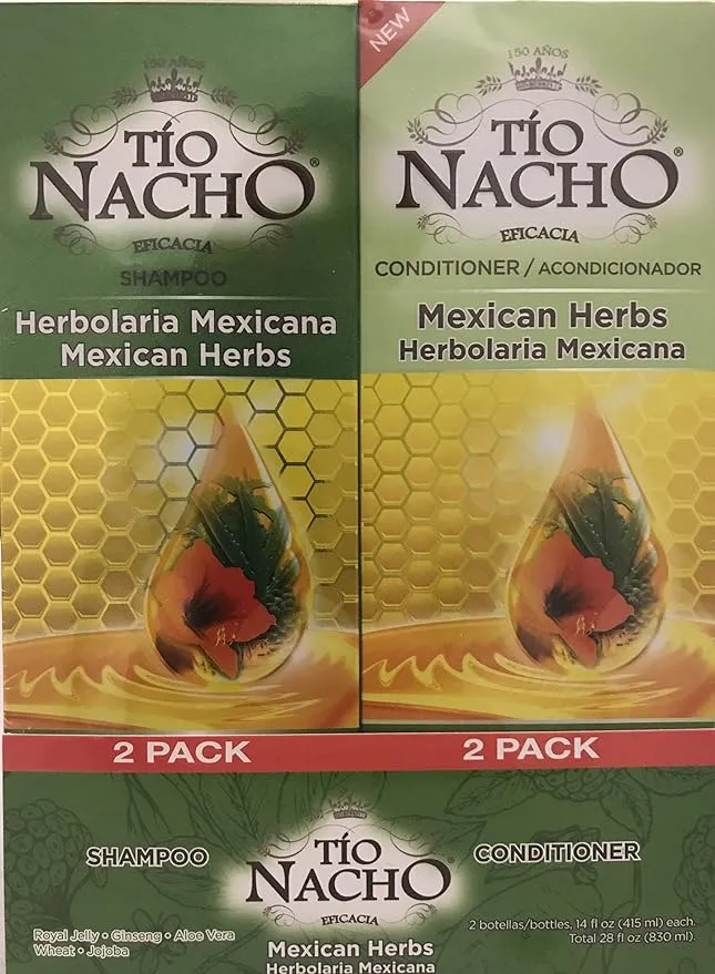 TIO NACHO Mexican Herbs Shampoo and Conditioner, Twin Pack (2 Pack 14 fl. oz. Each)