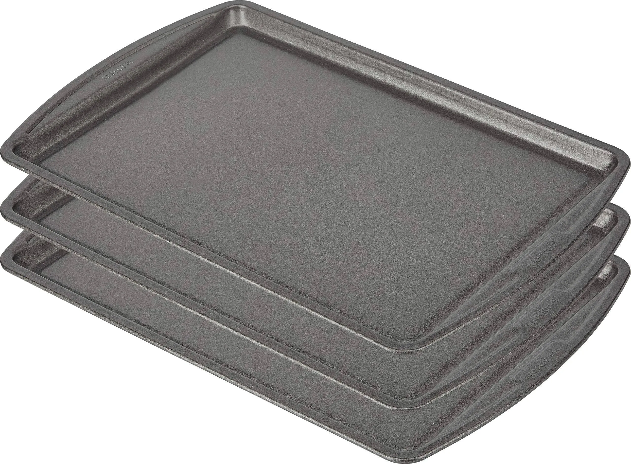 Good Cook Nonstick Steel 3 Piece Small Cookie Sheet Set Heavy Duty 13&#034; x 9&#034;