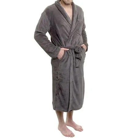 NY Threads Men's Shawl Collar Fleece Bathrobe