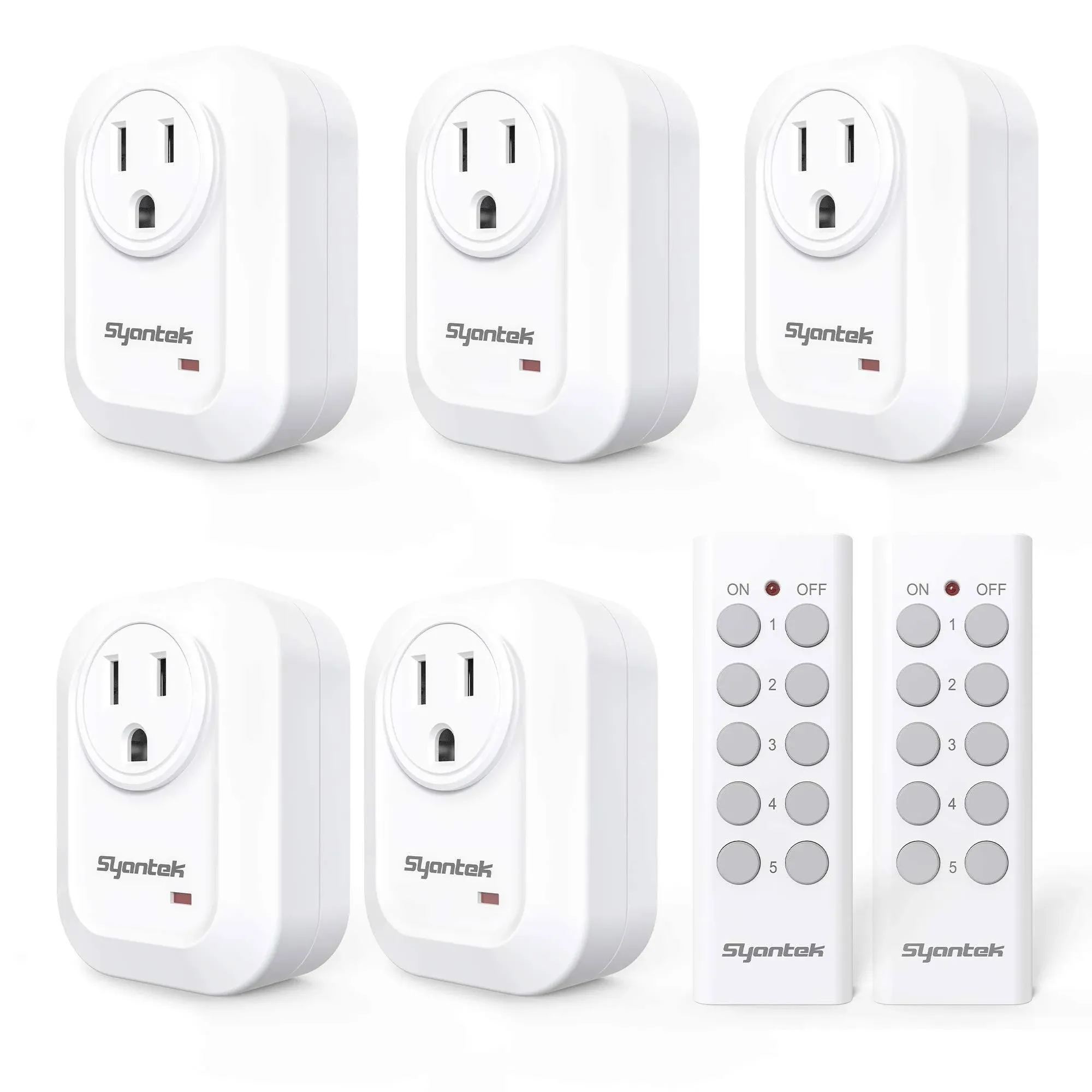 Syantek Remote Control Outlet Wireless Light Switch for Household Appliances ...