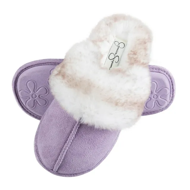 Jessica Simpson Girls Plush Slip on House Slippers With Memory Foam