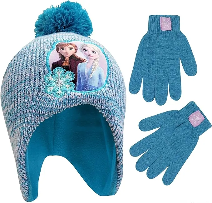 Disney Girls Frozen Hat and Gloves Set